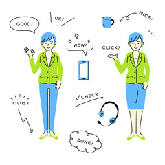 ビジネスウーマン・アイコンセット