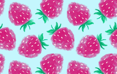 Pink Strawberry. Bright colors. Healthy vegan food. Summer vibes. Yummy snack. Grocery. Original illustration. Digital art. Cute drawing. Wallpapers for desktop.