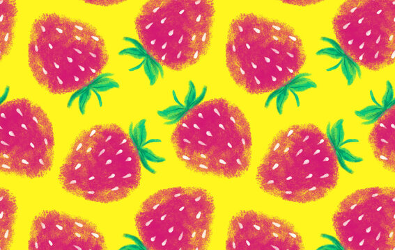 Pink Strawberry. Bright colors. Healthy vegan food. Summer vibes. Yummy snack. Grocery. Original illustration. Digital art. Cute drawing. Wallpapers for desktop.