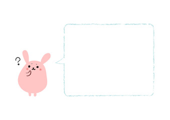 悩んでいるうさぎと吹き出し