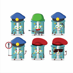 A dedicated Police officer of magic gift box mascot design style