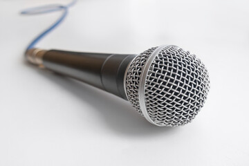 microphone on white table