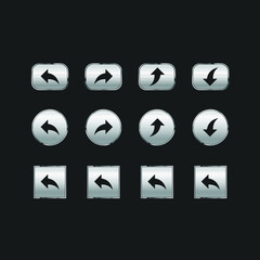 arrow buttons metallic gradient luxury up down right left circle square