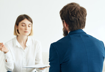 man and woman interview job psychology