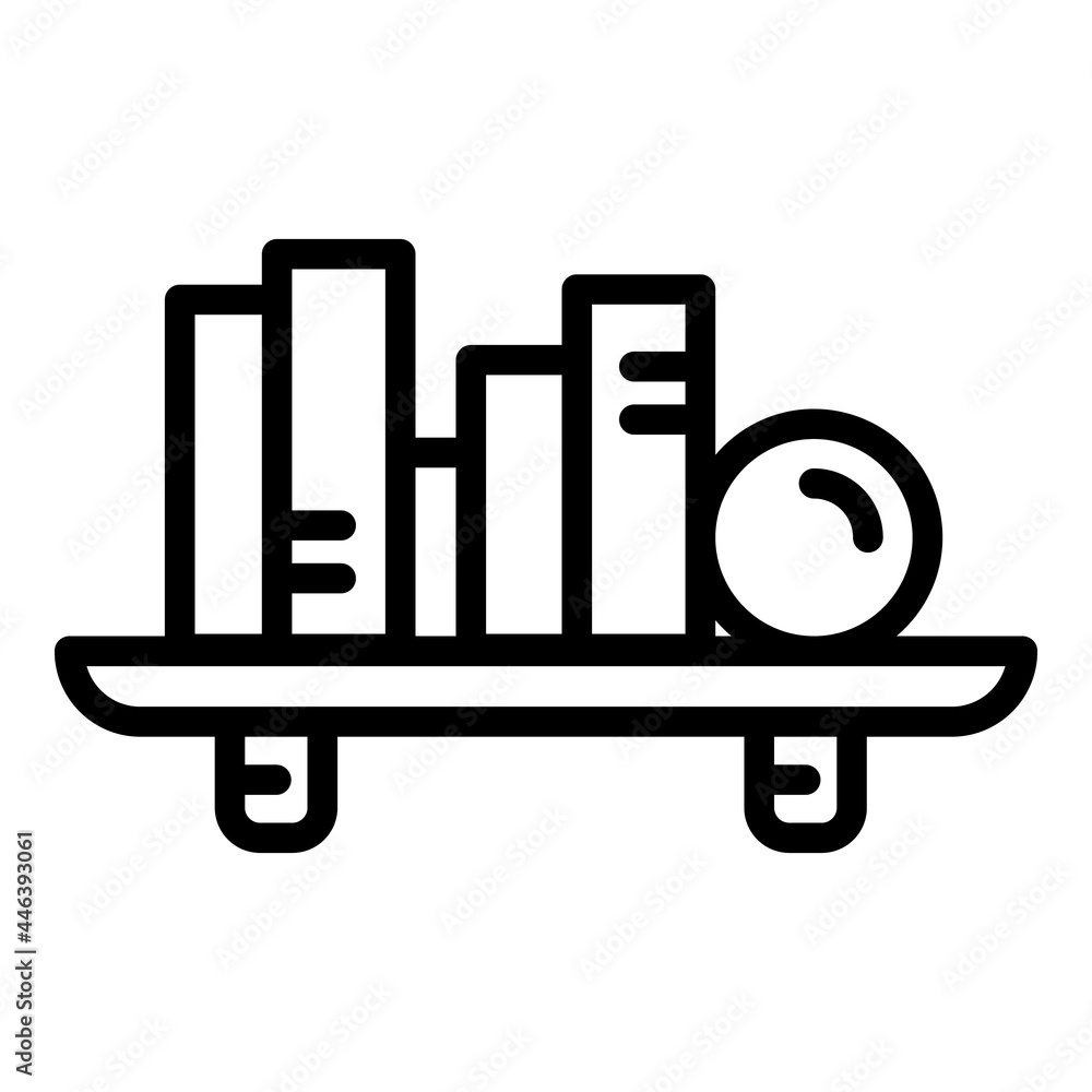 Poster book shelf icon. outline book shelf vector icon for web design isolated on white background