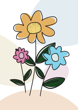 Illustration using images of flowers.
It is good for decorative parts such as posters, wall art, small bags, T-shirt printing, and mobile cases.Vectors