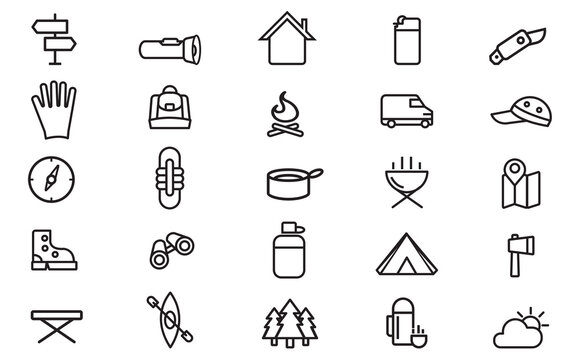 Camping line icon set stock illustration
National Park, Icon
