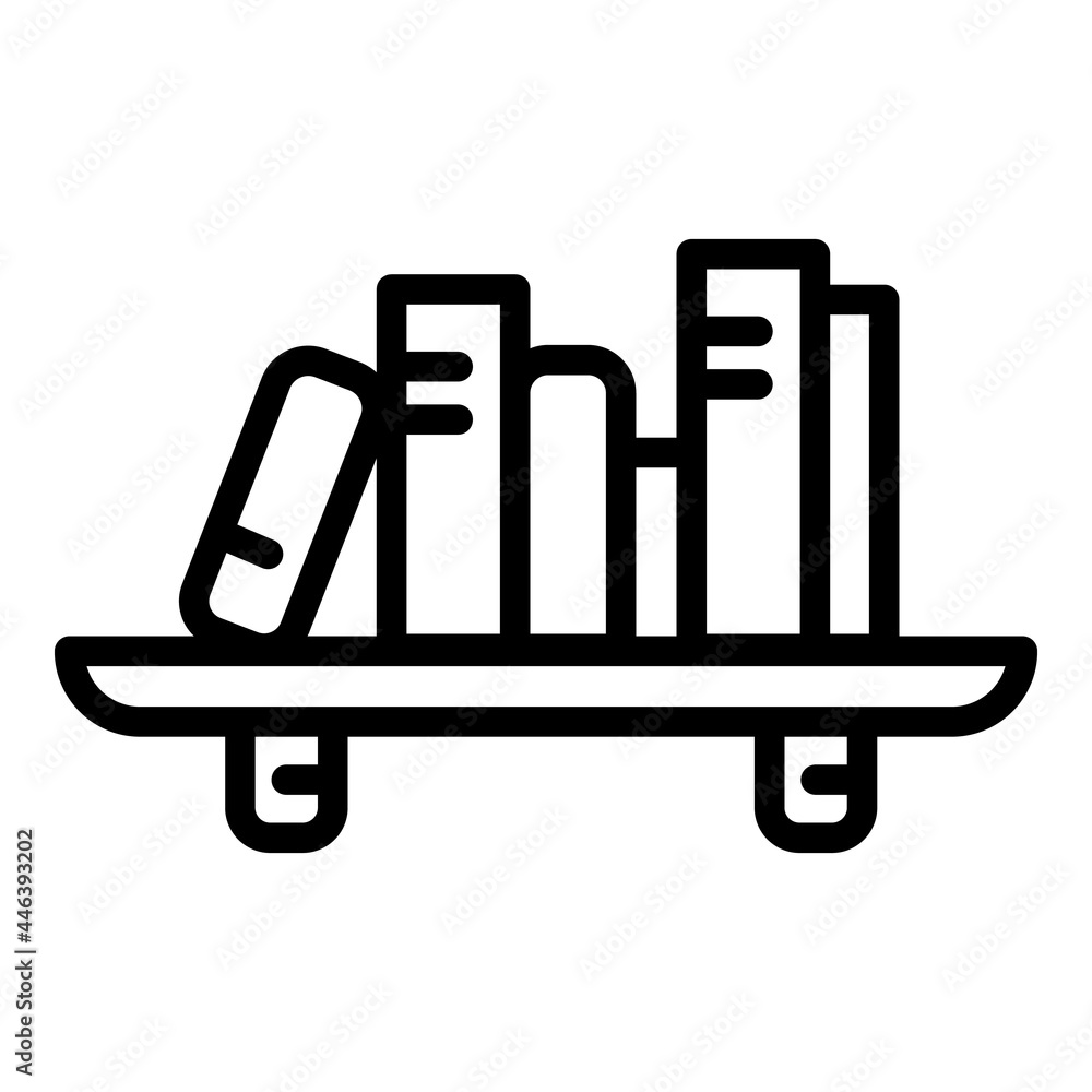 Poster room book shelf icon. outline room book shelf vector icon for web design isolated on white backgroun