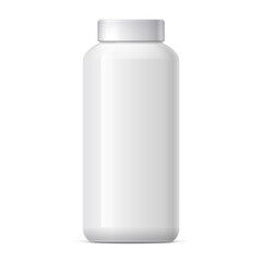 Cool Realistic White plastic bottle. Product Packing Cosmetic, medicine.