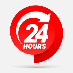24 hours order execution or delivery service icons. - obrazy, fototapety, plakaty