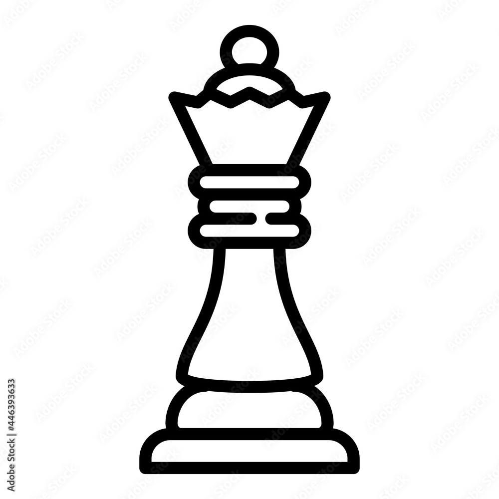 Poster chess queen icon. outline chess queen vector icon for web design isolated on white background