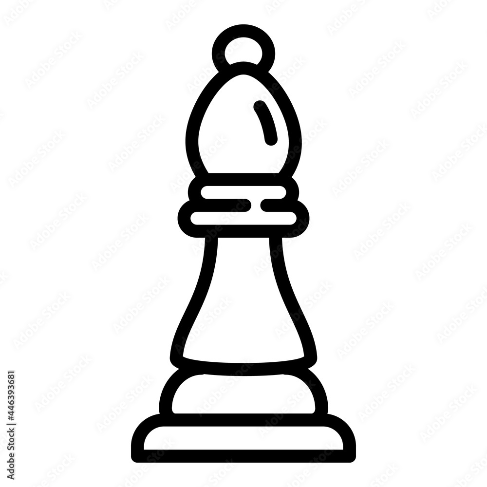 Poster chess bishop icon. outline chess bishop vector icon for web design isolated on white background