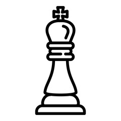 Chess king icon. Outline chess king vector icon for web design isolated on white background