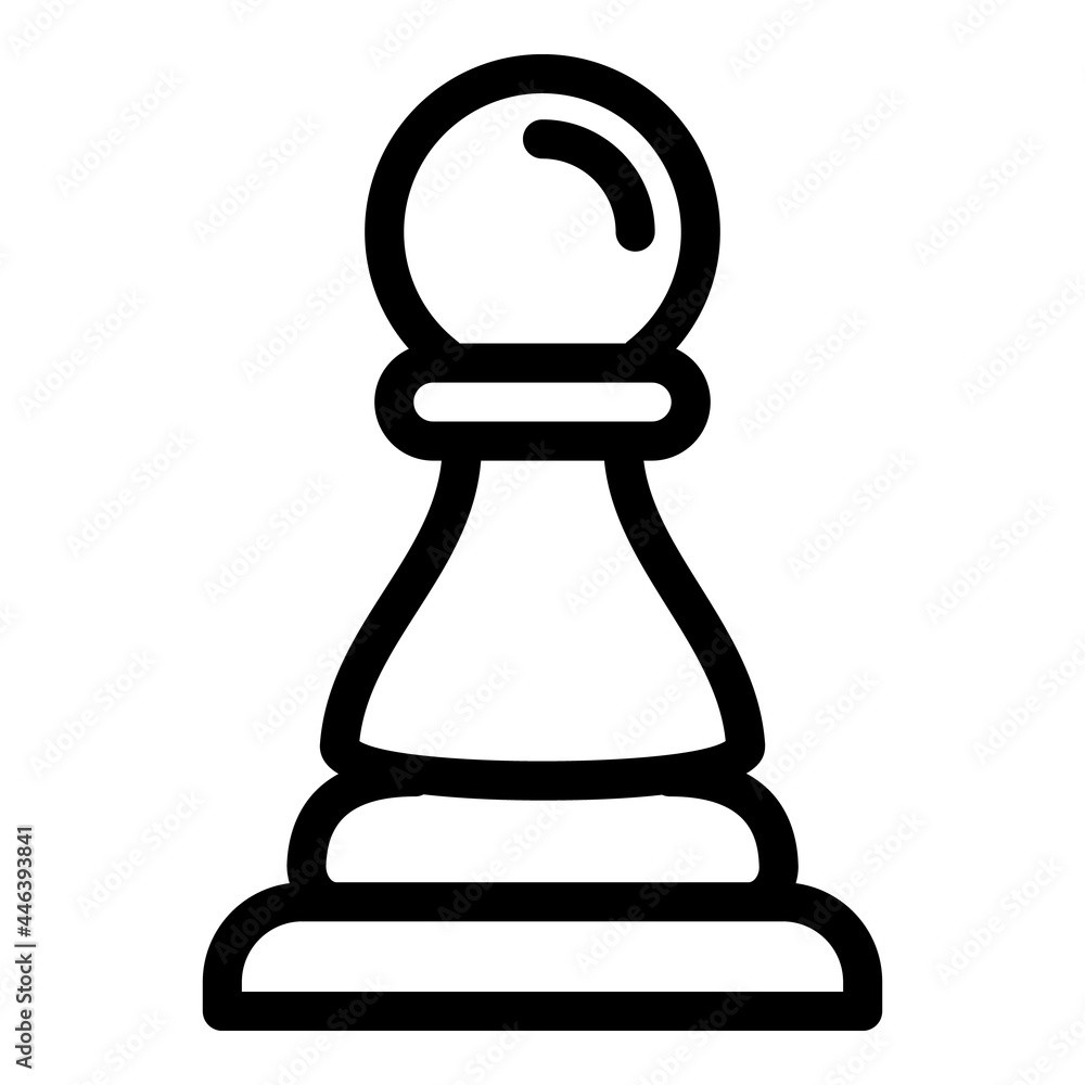 Poster pawn icon. outline pawn vector icon for web design isolated on white background