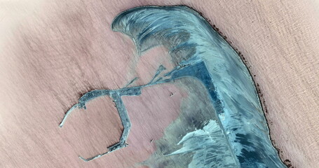 abstract photography of the deserts of Africa from the air. aerial view of desert landscapes, 