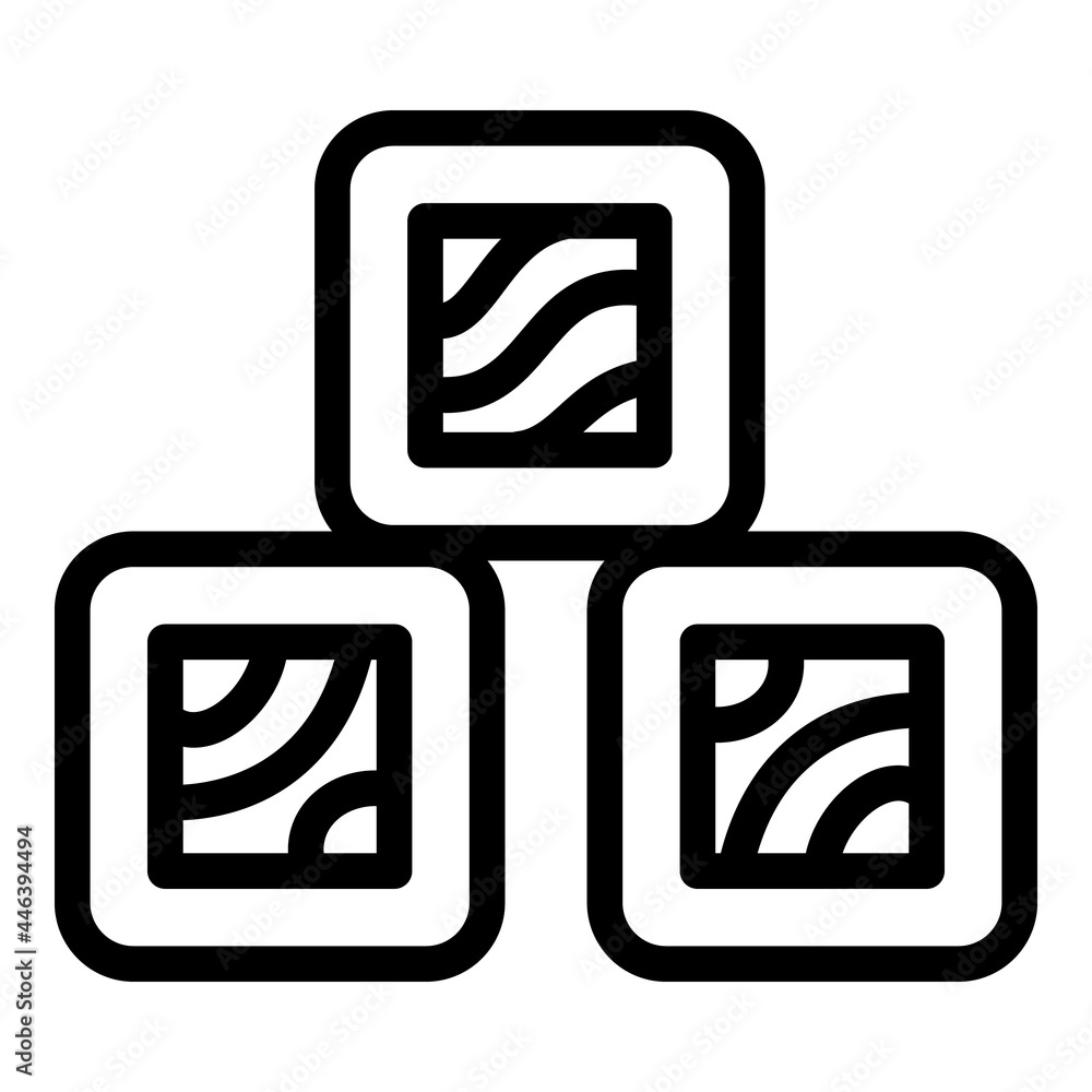 Aufkleber sushi roll icon. outline sushi roll vector icon for web design isolated on white background