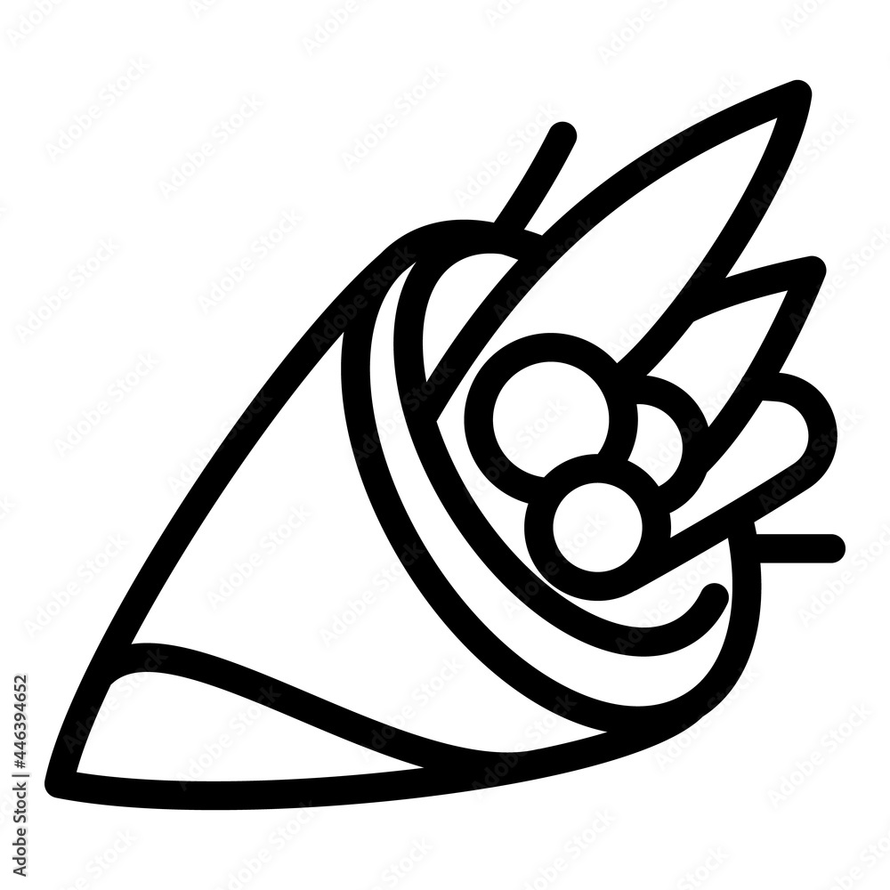 Poster vegan sushi roll icon. outline vegan sushi roll vector icon for web design isolated on white backgro