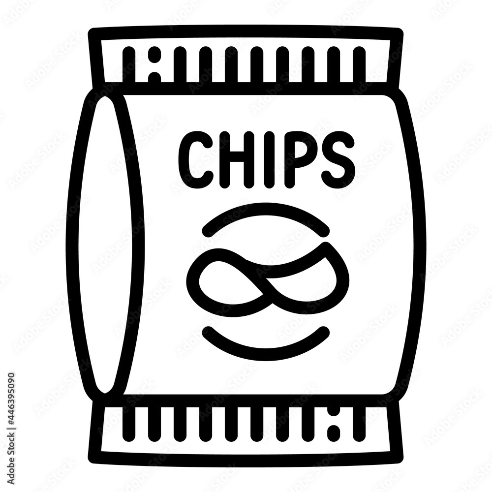 Poster chips package icon. outline chips package vector icon for web design isolated on white background