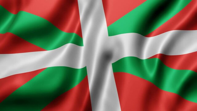 3d rendering of a Basque Country Spanish Community flag waving in a looping motion. 