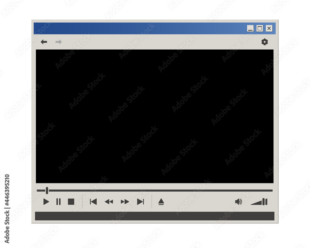 Wall mural vintage video player interface. retro style multi media player window.