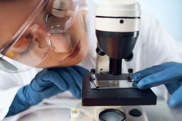 laboratory microscope setting biotechnology science research