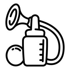 Breast milk pump icon. Outline breast milk pump vector icon for web design isolated on white background
