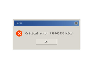 Retro style error message pop up window
