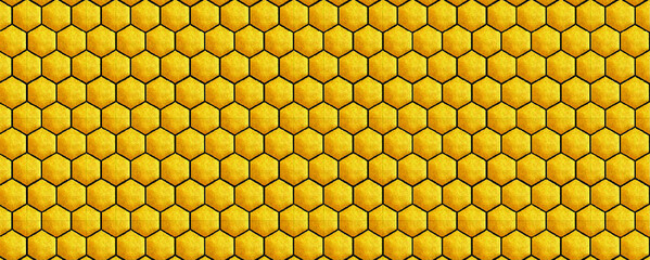 Golden Hexagons Background