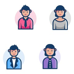 set of business people