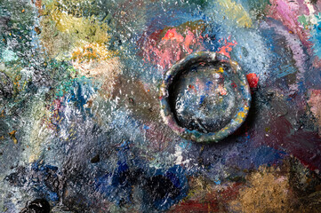 Background image of oil paint palette