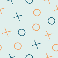 XO seamless pattern. Tic tac toe