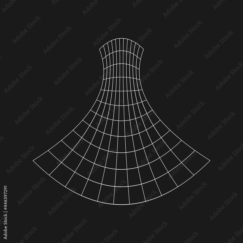 Poster retrofuturistic laterally compressed grid. cyber design element. grid in cyberpunk 80s style. cyber 