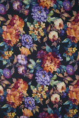 flowers on a wall on fabric