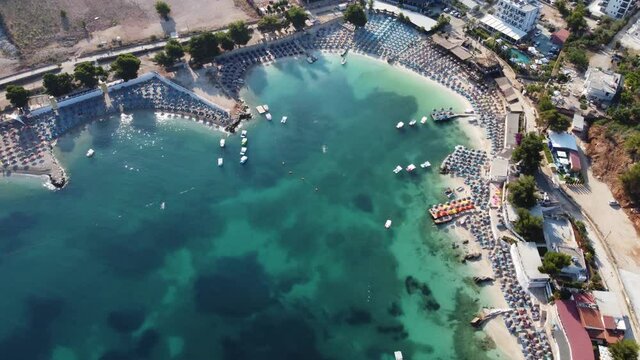 Aerial view from a drone to Ksamil, Albania
