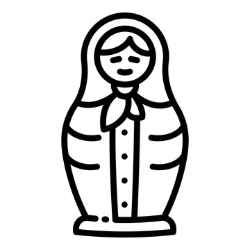 Wood nesting doll icon. Outline wood nesting doll vector icon for web design isolated on white background
