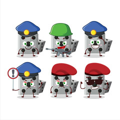 A dedicated Police officer of white dice new mascot design style