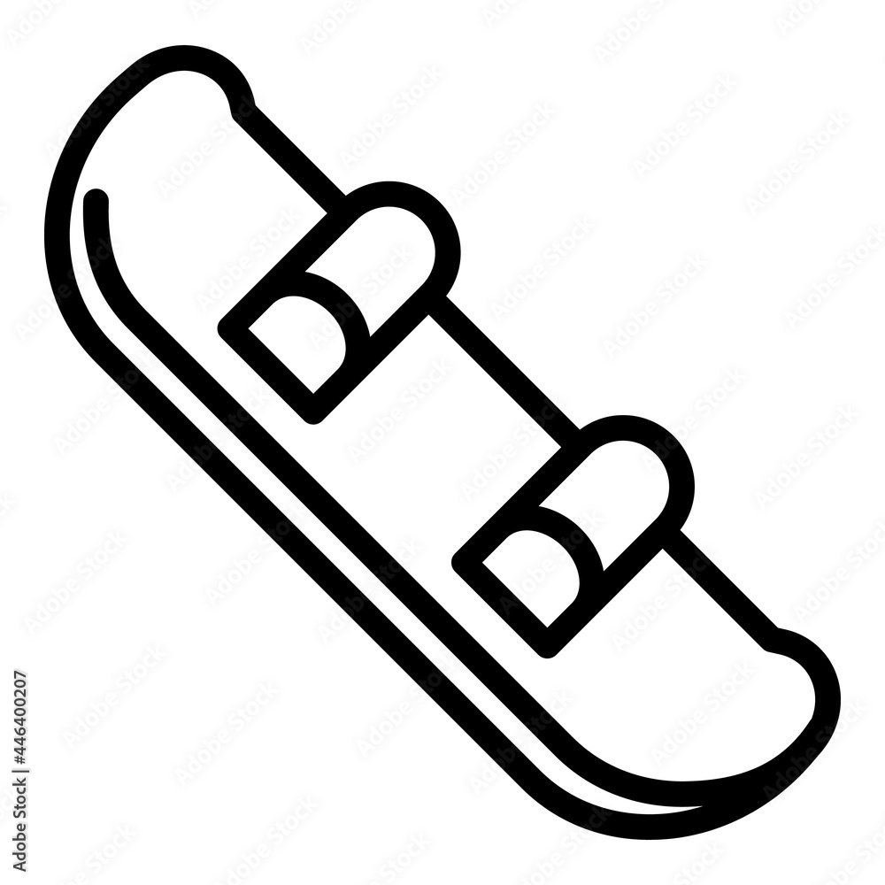 Poster snowboarding board icon. outline snowboarding board vector icon for web design isolated on white bac