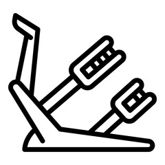 Ski resort equipment icon. Outline ski resort equipment vector icon for web design isolated on white background