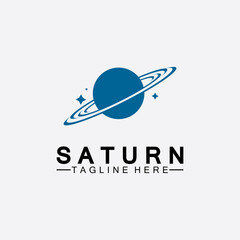Planet Saturn logo vector illustration design. Planet logo template. Space logo vector © Sunar