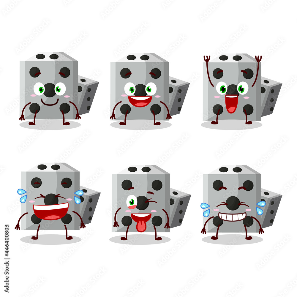 Poster Cartoon character of white dice new with smile expression