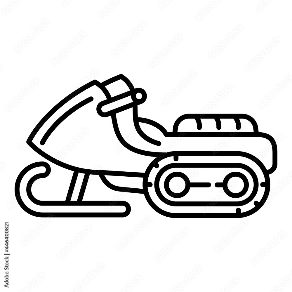 Poster snowmobile icon. outline snowmobile vector icon for web design isolated on white background