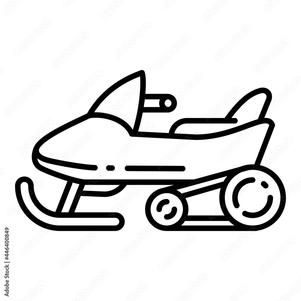 Poster modern snowmobile icon. outline modern snowmobile vector icon for web design isolated on white backg