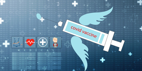 2d illustration vaccination for fight covid