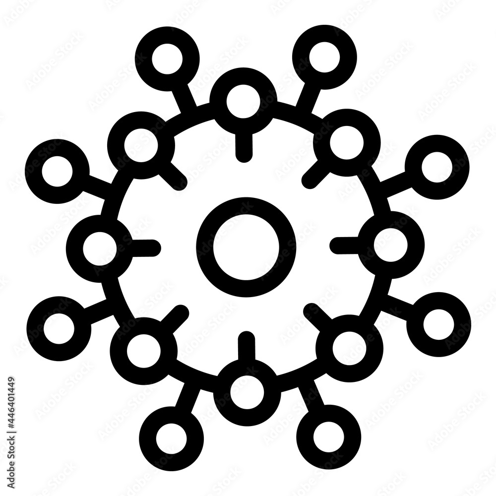 Poster flu virus icon. outline flu virus vector icon for web design isolated on white background