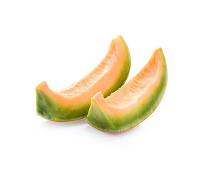 Muskmelon isolated on white background.With clipping path.