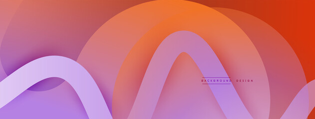 Abstract gradient background with wave line with shadow effect. Geometric composition. 3D shadow effects and fluid gradients