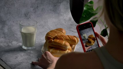 Woman make a photo of product for selling online in Internet from home