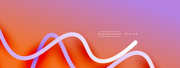 Abstract gradient background with wave line with shadow effect. Geometric composition. 3D shadow effects and fluid gradients