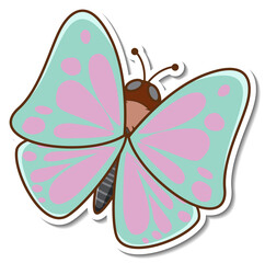 A cute butterfly cartoon sticker
