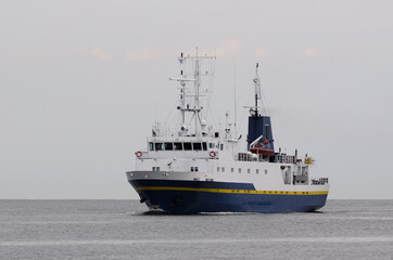 Fototapeta premium MARITIME TRANSPORT - Marine academy ship on a cruise at sea 